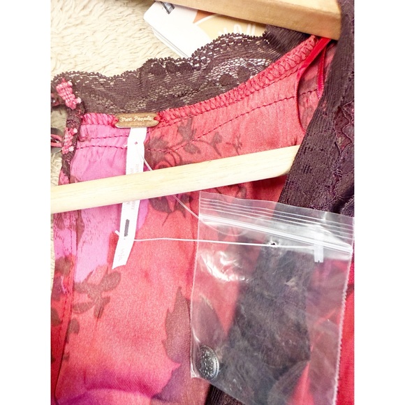 NWOT Free People Jos Floral Mini Dress Berry Combo, Size Small - Picture 9 of 13